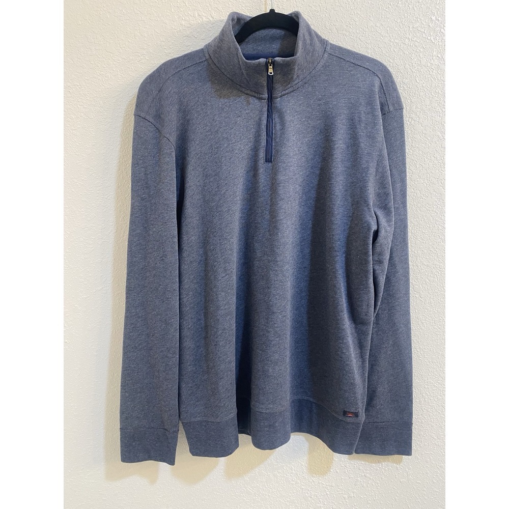 Faherty 1/4 Zip Mens Size Large‎ Sweater Blue Hiking Outdoors Casual